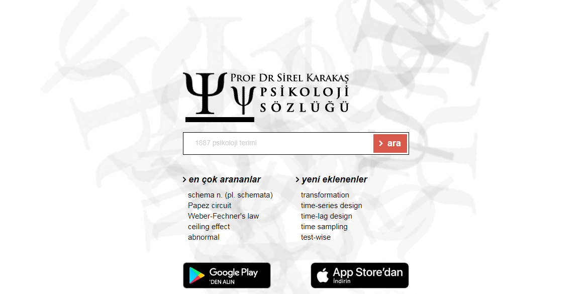 Prof. Dr. Sirel Karakaş Psikoloji Sözlüğü artık akıllı telefonlarınızda